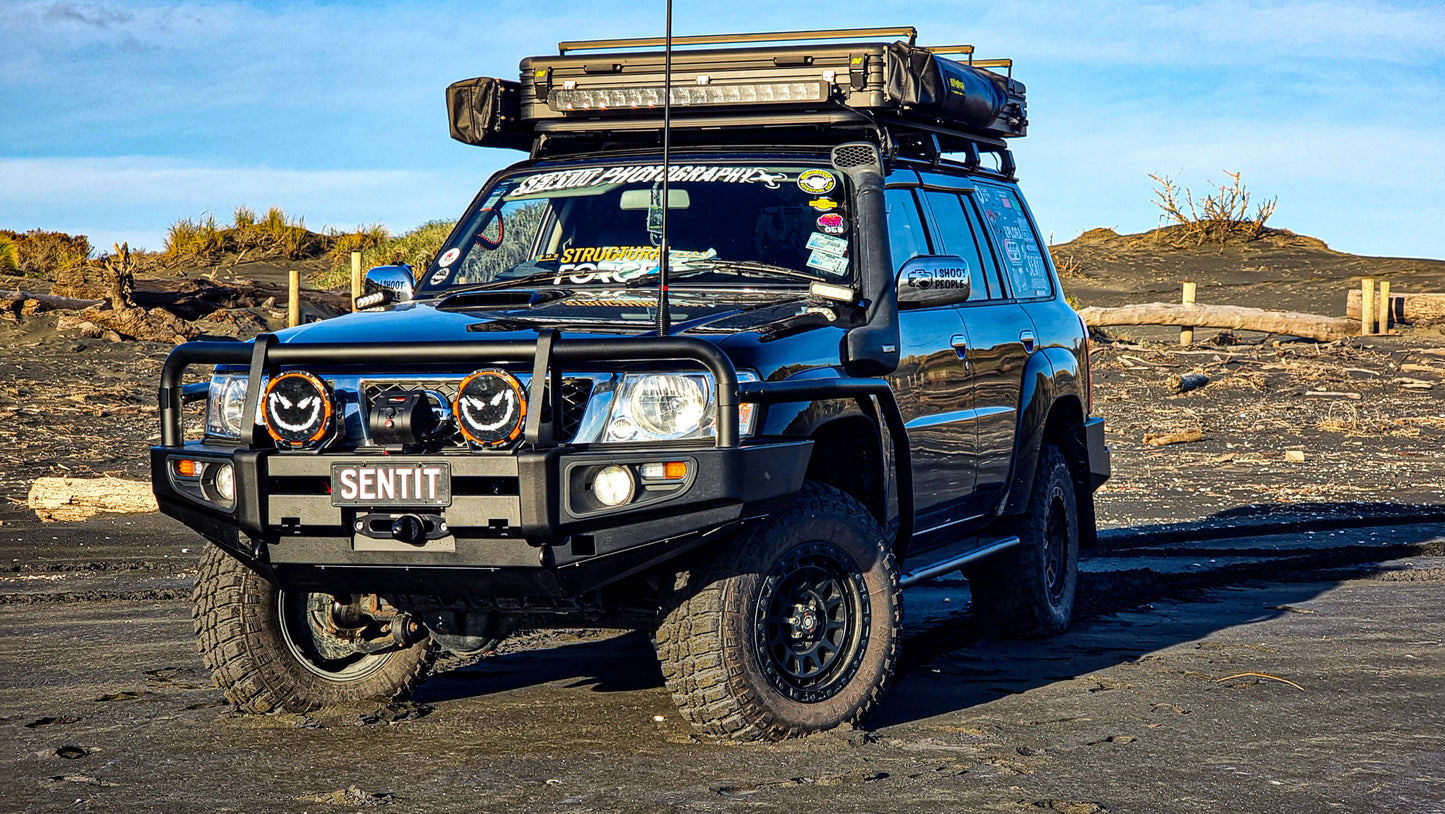 ROCKARMOR PREMIUM STEEL BULLBAR TO SUIT NISSAN PATROL GU4 2005 To Current (Full Bar Replacement)