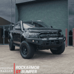 ROCKARMOR GT HOOPLESS STEEL BULLBAR TO SUIT FORD RANGER PX1, 2 & 3