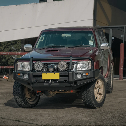 ROCKARMOR PREMIUM STEEL BULLBAR TO SUIT NISSAN PATROL GU4 2005 To Current (Full Bar Replacement)