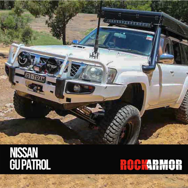 ROCKARMOR PREMIUM STEEL BULLBAR TO SUIT NISSAN PATROL GU4 2005 To Current (Full Bar Replacement)