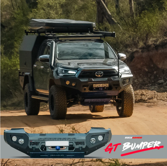 ROCKARMOR GT HOOPLESS STEEL BULLBAR TO SUIT TOYOTA HILUX 2020+ Bar Replacement