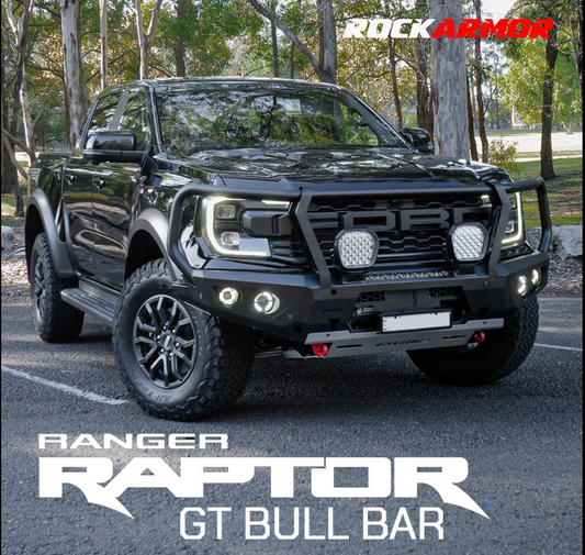 Rockarmor Steel GT Hoop Bull Bar To Suit For Ranger Raptor Next Gen 2023-2024 (Full Bar Replacement) & Built In Rated Recovery Point