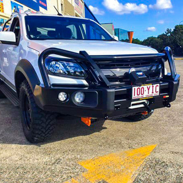 ROCKARMOR ELITE STEEL BULLBAR TO SUIT HOLDEN COLORADO (Bumper Cut)