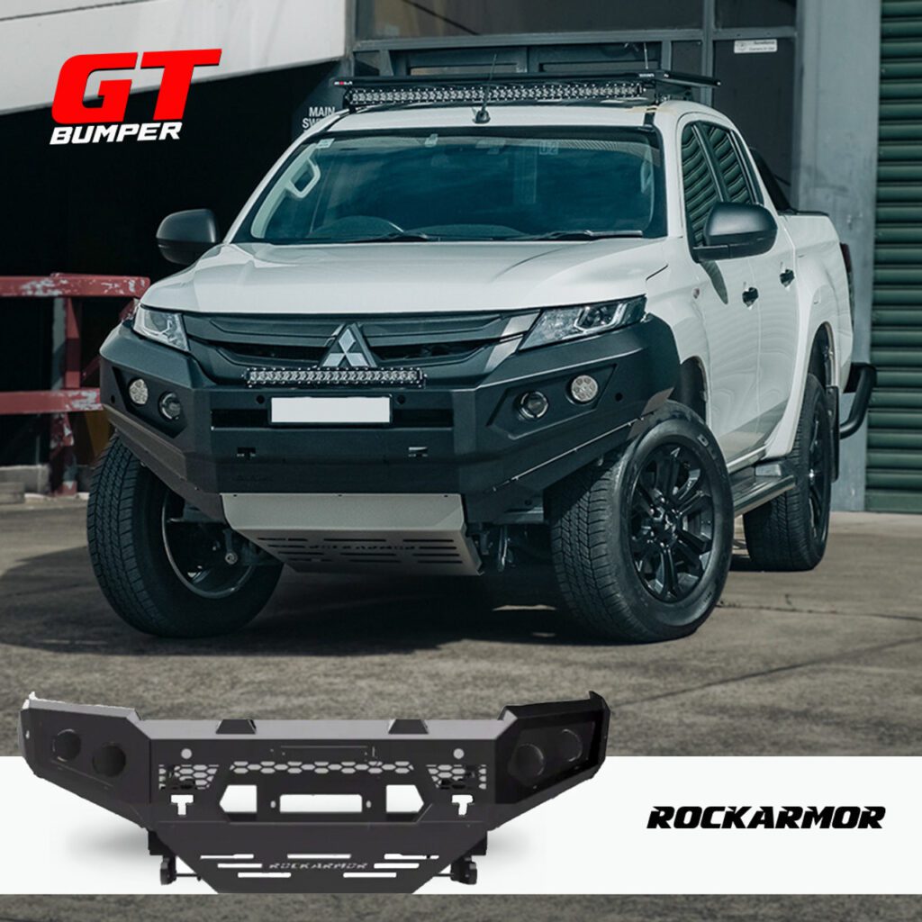 ROCKARMOR GT STEEL HOOPLESS BULLBAR TO SUIT MITSUBISHI TRITON MR 2019+ (Full Bar Replacement)